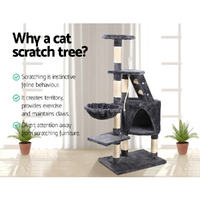 i.Pet Cat Tree 120cm Tower Scratching Post Scratcher Wood Condo House Bed Toys thumbnail