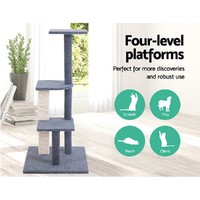 i.Pet Cat Tree 124cm Scratching Post Tower Scratcher Trees Wood Condo Board thumbnail