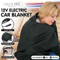 Laura Hill Heated Electric Car Blanket 150x110cm 12v - Black thumbnail