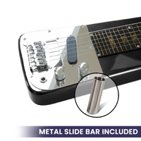 Karrera 29in 6-String Lap Steel Hawaiian Guitar - Black thumbnail