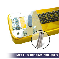 Karrera 29in 6-String Lap Steel Hawaiian Guitar - Metallic Gold thumbnail
