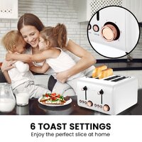 Pronti Rose Trim Collection Toaster & Kettle Bundle - White thumbnail