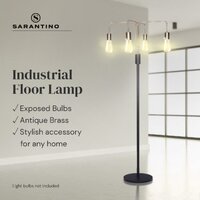 Sarantino Modern Exposed Bulb 4-Arm Industrial Light Floor Lamp thumbnail