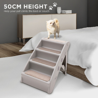 Furtastic Foldable Pet Stairs in Grey - 50cm Dog Ladder Cat Ramp with Non-Slip Mat for Indoor and Outdoor Use thumbnail
