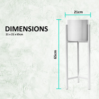 Plant Stand 65cm Planter Shelf Rack Display Steel 1 Tier WHITE thumbnail