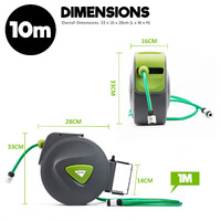 Garden Water Hose Retractable Rewind Reel Wall Mounted 10M thumbnail