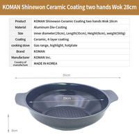 KOMAN Shinewon Two Hands Wok 28cm Ceramic Non-stick Titanium - BLACK thumbnail