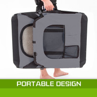Portable Soft Dog Cage Crate Carrier L GREY thumbnail