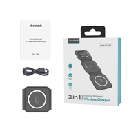 CHOETECH T588-F-BK 3-in-1 Foldable Fast Wireless Charger for Phone/Watch/Earphone thumbnail
