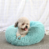 Pet Dog Bedding Warm Plush Round Comfortable Nest Comfy Sleeping kennel Green Large 90cm thumbnail