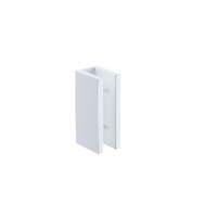 120x110cm Corner Frameless Shower Screen with White Brackets and SS Hinges, Round Handle thumbnail