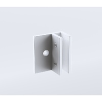 110x70cm Corner Frameless Shower Screen with White Brackets and Brass Hinges, Round Handle thumbnail