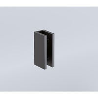 120x110cm Corner Frameless Shower Screen with Black Brackets and Brass Hinges, Round Handle thumbnail
