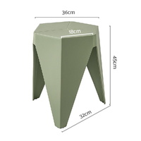 Artiss 2x Bar Stools Puzzle Plastic Foot Stool Green thumbnail