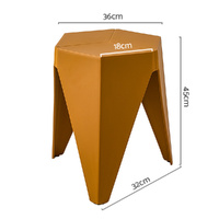 Artiss 2x Bar Stools Kitchen Dining Chairs Plastic Puzzle Foot Stool Yellow thumbnail