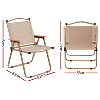 Gardeon Outdoor Camping Chairs Portable Folding Beach Chair Patio Furniture thumbnail