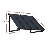 Instahut Window Door Awning Canopy 1mx1.2m Black Metal Frame thumbnail
