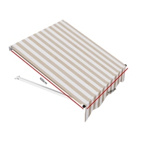 Instahut Window Door Awning 1mx1m Beige White Polyester Fabric Aluminum Frame thumbnail