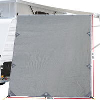Caravan Privacy Screen Roll Out Awning 2.1x1.8M Sun Shade Pop Top End Wall Grey thumbnail