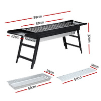 Grillz Charcoal BBQ Grill Smoker Portable Barbecue Outdoor Foldable Camping thumbnail