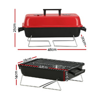 Grillz Charcoal BBQ Portable Grill Camping Barbecue Outdoor Cooking Smoker thumbnail
