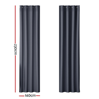 Artiss 2X Blockout Curtains Eyelet 140x230cm Charcoal thumbnail