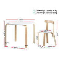 Keezi 3PCS Kids Table and Chairs Set Activity Toy Play Desk thumbnail