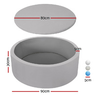 Keezi Kids Ball Pit 90x30cm Ocean Foam Play Pool Barrier Toys Children Grey thumbnail