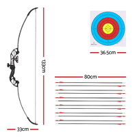 Everfit 55lbs Bow Arrow Set Recurve Takedown Archery Hunting for Beginner Red thumbnail