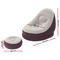 Bestway Inflatable Air Chair Seat Couch Lazy Sofa Lounge Ottoman Purple/Blue thumbnail