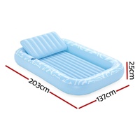 Bestway Float Floating Seat Pool Lounger Inflatable Lounge Chair Bed Pillow Cup Holder 2.03MX1.37M thumbnail