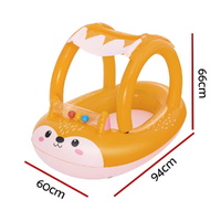 Bestway Kids Inflatable Fox Swim Float Floating Seat Canopy Pool Toys 94x66CM thumbnail