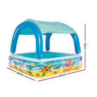 Bestway Kids Pool 140x140x114cm Inflatable Swimming w/ Canopy Play Pools 265L thumbnail