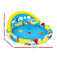 Bestway Kids Pool 120x117x46cm Inflatable Play Swimming Pools w/ Canopy 45L thumbnail