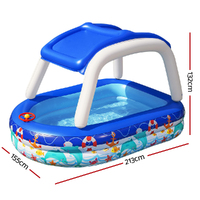 Bestway Kids Pool 213x155x132cm Inflatable Swimming w/ Canopy Play Pools 282L thumbnail