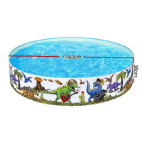 Bestway Kids Pool 183x38cm Round Above Ground Rigid Swimming Pools Dinosaur 946L thumbnail
