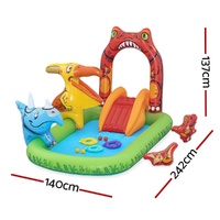 Bestway Kids Inflatable Play Splash Pool with Slide Ball Tossing Toys 242x140cm thumbnail