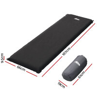 Weisshorn Self Inflating Mattress Camping Sleeping Mat Air Bed Pad Single Black thumbnail