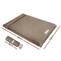 Weisshorn Self Inflating Mattress 10CM Camping Sleeping Mat Air Double Coffee thumbnail