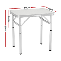 Weisshorn Folding Camping Table 60CM Adjustable Portable Outdoor Picnic Desk thumbnail