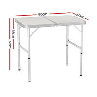 Weisshorn Folding Camping Table 90CM Adjustable Portable Outdoor Picnic Desk thumbnail