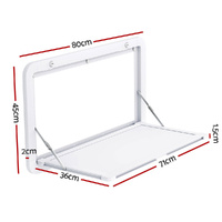 Weisshorn Caravan Table 800 x 450mm Folding Lockable White thumbnail
