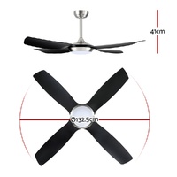 Devanti 52'' Ceiling Fan DC Motor w/Light w/Remote Black thumbnail
