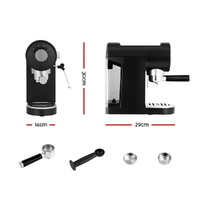 Devanti 20 Bar Coffee Machine Espresso Cafe Maker Black thumbnail