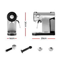Devanti 20 Bar Coffee Machine Espresso Cafe Maker thumbnail