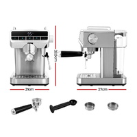 Devanti 20 Bar Coffee Machine Espresso Cafe Maker thumbnail