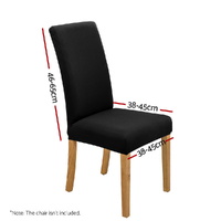 Artiss Dining Chair Covers 6x Slipcovers Spandex Stretch Banquet Wedding Black thumbnail