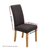Artiss Dining Chair Covers 6x Slipcovers Spandex Stretch Banquet Party Dark Grey thumbnail