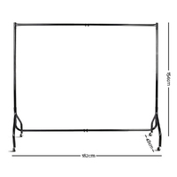 Artiss 2X Clothes Rack Airer Coat Stand 6FT Rail Wheels thumbnail