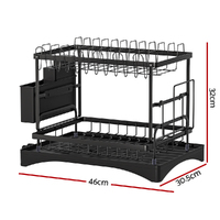 Cefito Dish Rack Expandable Drying Drainer Cutlery Holder Tray Kitchen 2 Tiers thumbnail